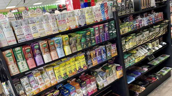 Massive selection of Hemp Wraps for those purists avoiding tobacco.