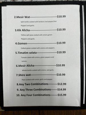 Halal carry out menu