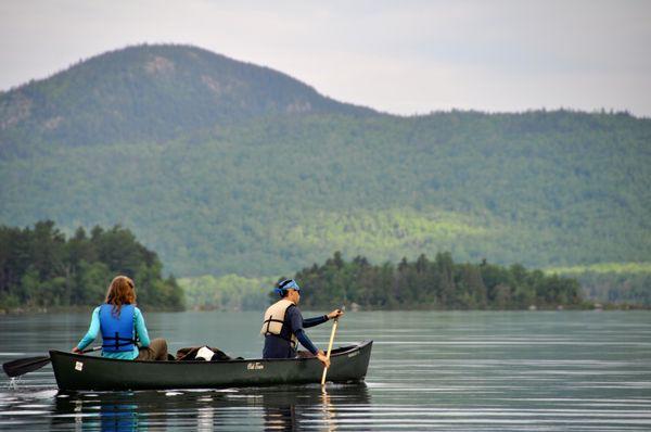 Paddling on a beautiful wilderness trip