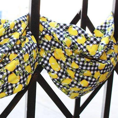 Lemon Gingham Print