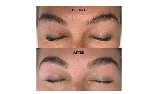 Before and after Brow Wax.