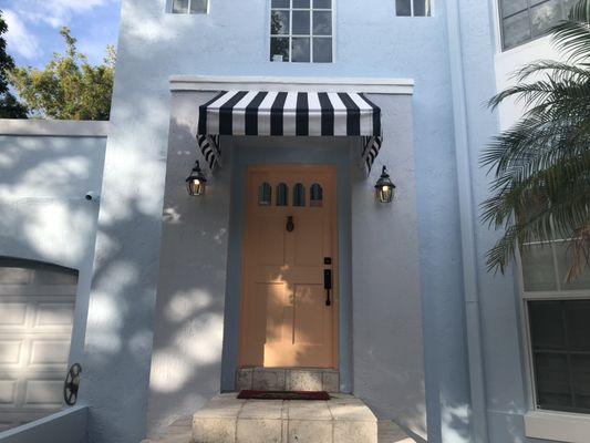 Residential front door awning