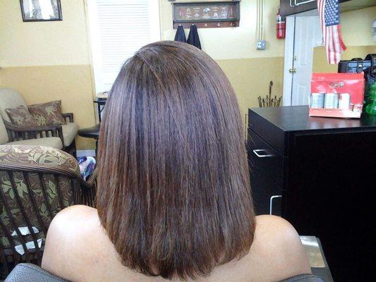 Flat iron/beautiful color on natural/afro hair