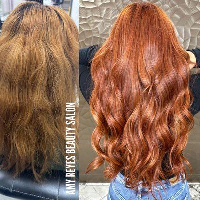 Hair color + Hair extensions by us