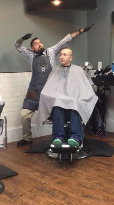 Gentleman's Corner Barber Shop, get there for a great cut!