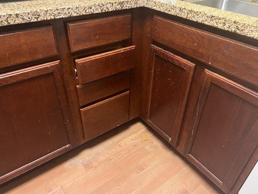 Cabinets all Dirty I didn't even want to open them!