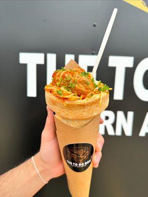 Spaghetti pasta cone