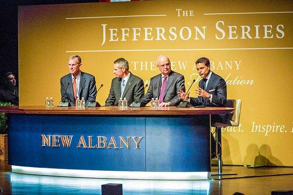 General Peter Pace, General Stanley McChrystal and General Michael Hayden in conversation with CNN's Fareed Zakaria as part o...