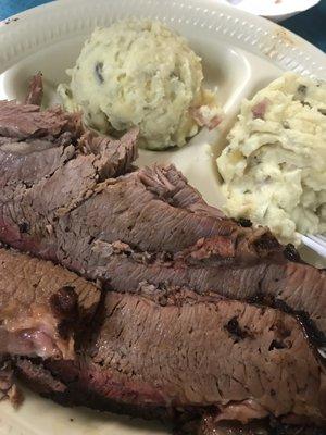 Beef dinner and potato salad