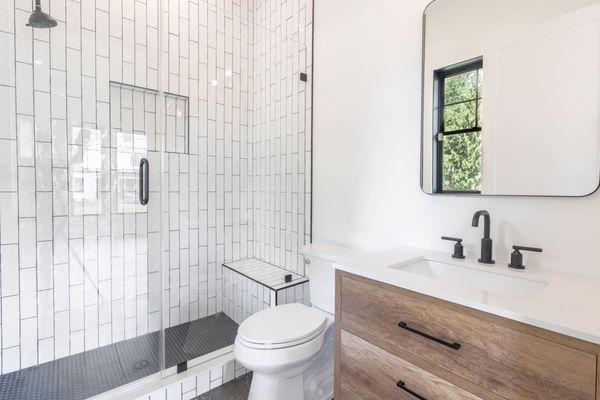 Custom built home guest bathroom