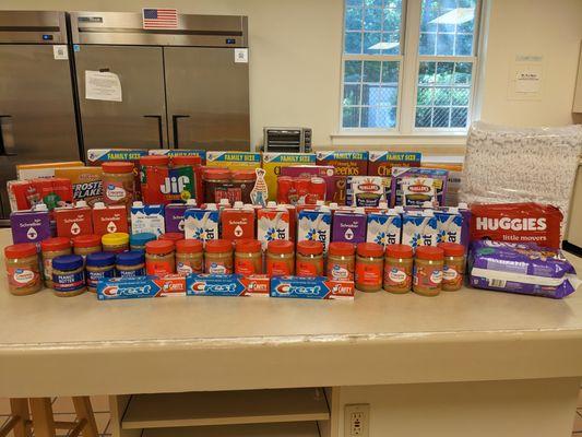 One of our monthly collections for North Raleigh Ministries