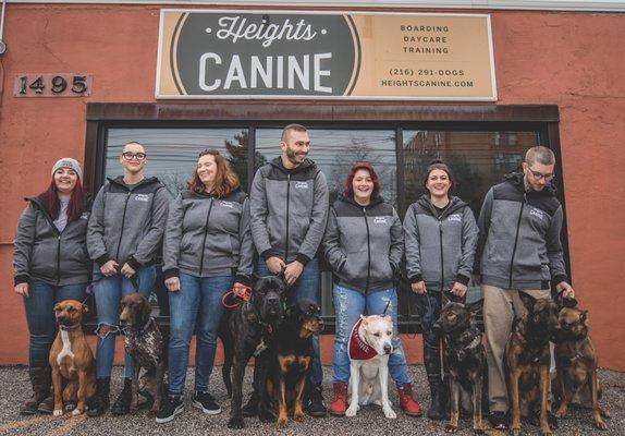 Members of our Heights Canine team and their dogs.