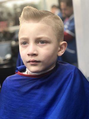 Comb over disconnect. Young man haircut.