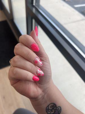 Pink Valentine's Day nails