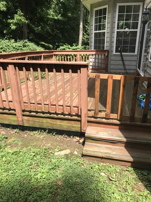 Before deck staining