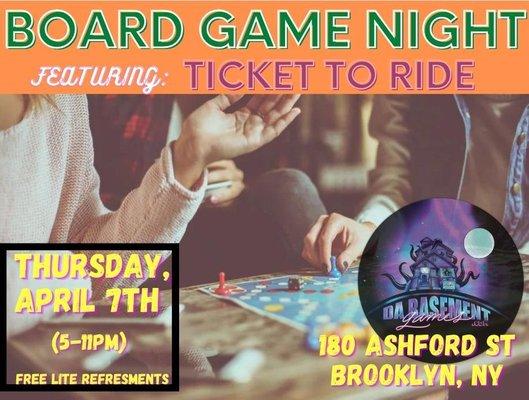 Want to learn a new fun board game? Join us on Board Game Night's in April for some fun!