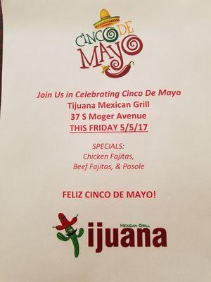 Come to celebrate 5 de Mayo  with us at Tijuana