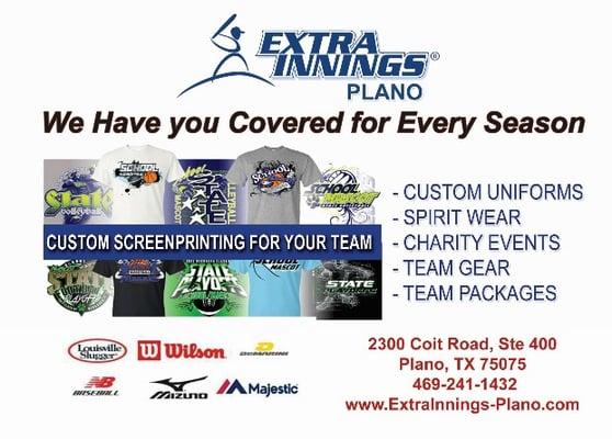 Custom shirts, uniforms, and apparel for your business or team sport.