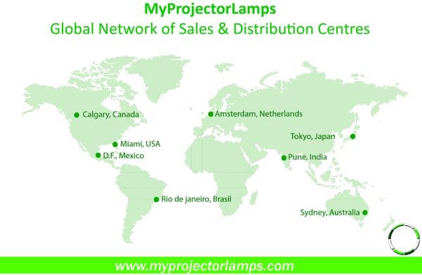 MyProjectorLamps.com network of sales and distribution offices.