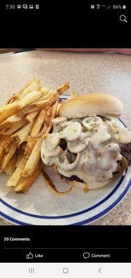 Mushroom swiss jalapeno burger!