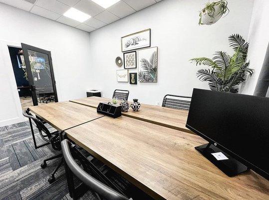 Private team offices are available. Workspace Collective has affordable spaces with all inclusive options for any size business or budget.