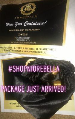 My outfit & hair extensions! Look at the pretty packaging!