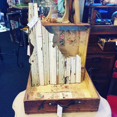 Idaho wall art made from salvaged moulding from a 1890's farmhouse!