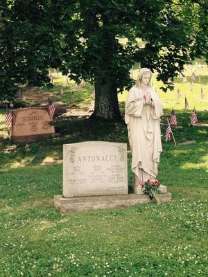 Gravestone with cool statue