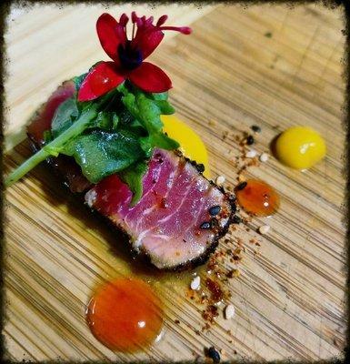 coffee and togarashi crusted tuna