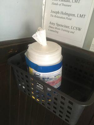 Sanitizing Wipes at entry