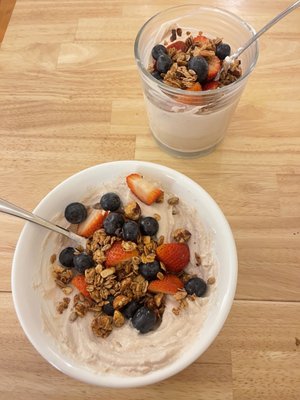 Their homemade hazelnut and cacao granola is to die for and perfect for yogurt bowls at home!