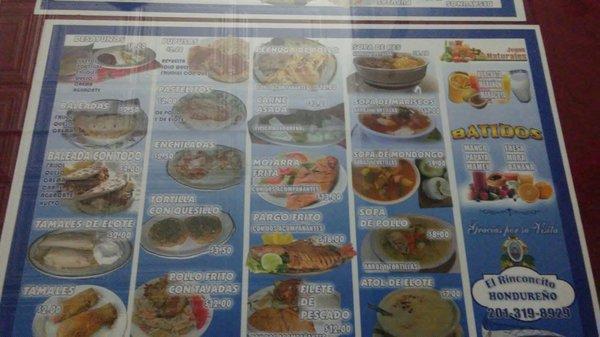 Some things you can order from the restaurant