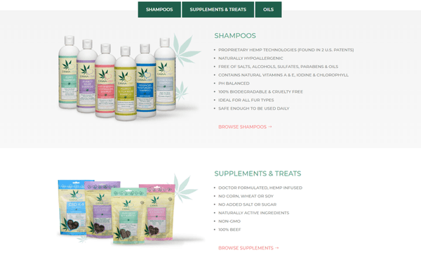 Cannalove/PetFX Products Page