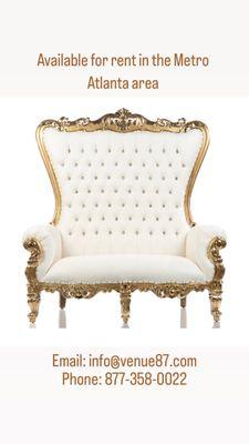 Throne chair rentals available.