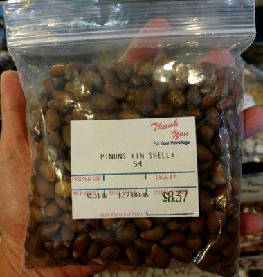 I've never seen pine nuts in their shell until I came to this store!