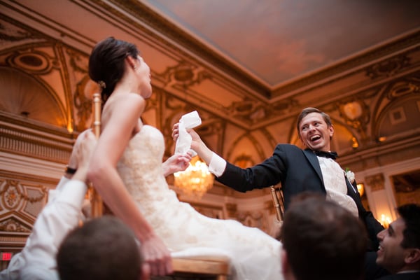 Hora during Fairmont Copley Plaza wedding reception in the Grand Ballroom