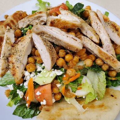 Fried chick pea salad