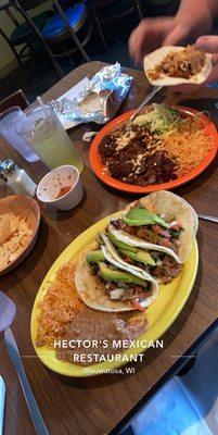 Carne Asada Tacos  Puerco En Adobo Chips and Salsa