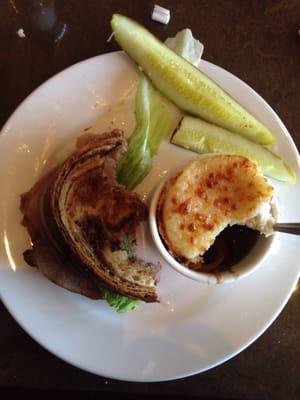 French onion soup and roast beef sandwich at the Regatta Grille