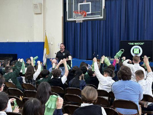 Retired Sgt. Scali speaking against bullying at BRC