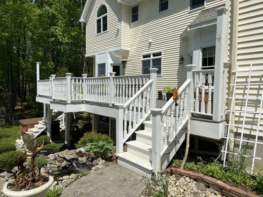 Large deck railing rehab/ replaced with  new aluminum railing