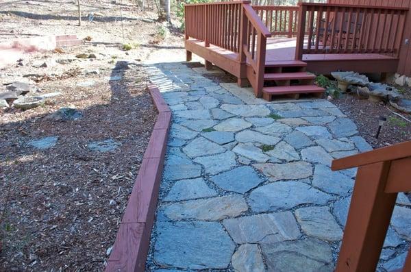 Stone patio and walkway