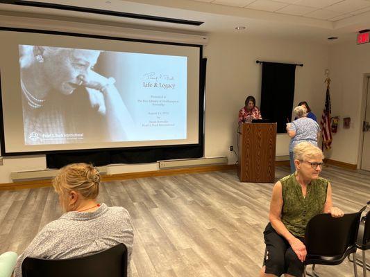 Pearl Buck Lecture in the community room