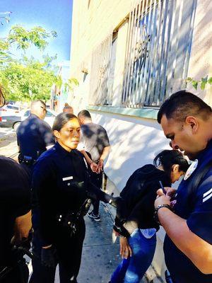 Juvenile trespassers caught and arrested vandalizing one of our patrolling accounts in downtown Los Angeles.