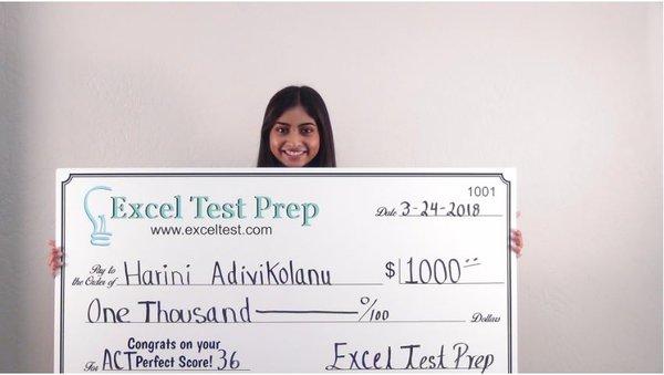 Congratulations to Harini on his perfect SAT score!