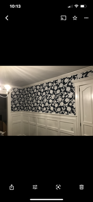 Wallpaper and wainscoting and crown molding