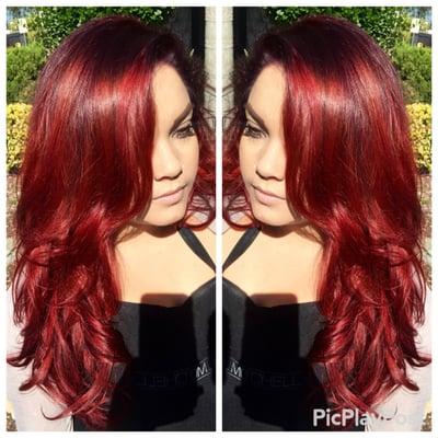 Loved doing this fun red on my beautiful best friend!