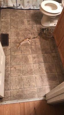 I need to have the Floor covering replaced in small bathroom.