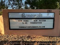 Foundation Lutheran Church Summerlin (WELS) Sign