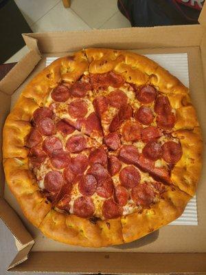 large pepperoni stuffed crust